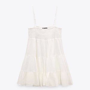 Zara Tiered Muslin Mini Dress
